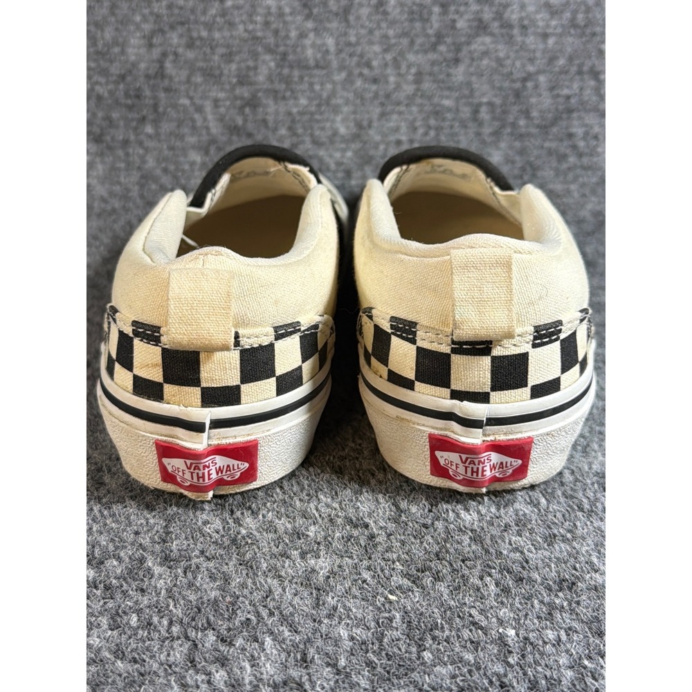 Vans Kids Classic Slip-On Checkerboard Black White Sneakers Size 1 Youth - Picture 4 of 6